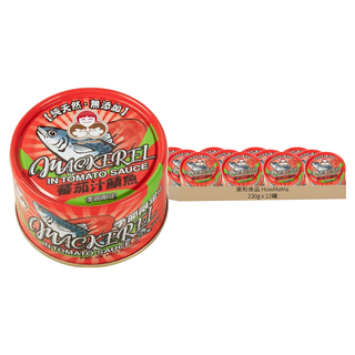 東和食品 HowMaMa 無添加蕃茄汁鯖魚 紅罐, 230g, 12罐