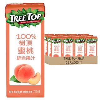 TREE TOP 樹頂 100%蜜桃綜合果汁, 200ml, 24入