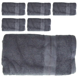 加厚浴巾 450g, 棉質, 青灰色, 140 x 70cm, 6條