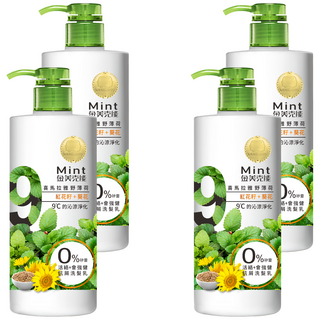 MEKELONG 金美克能 抗屑洗髮乳 強健配方 喜馬拉雅山野薄荷 紅花籽+葵花 9°C沁涼淨化, 750ml, 4瓶