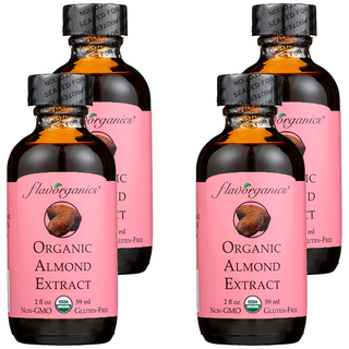 Flavorganics 有機杏仁精 59ml, 食品風味添加，含苦杏仁油，甜杏仁油，USDA有機認證，無麩質, 4瓶