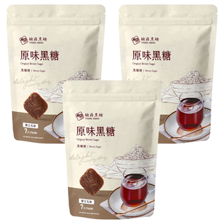 糖鼎 原味黑糖 台灣手工熬煮 輕甜減糖 獨立包裝, 30g, 7顆, 3包