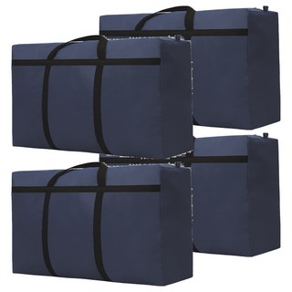 巨無霸加固防水耐重搬家袋, 深灰色, 4個, 超大容量棉被收納袋, 耐磨搬運行李袋