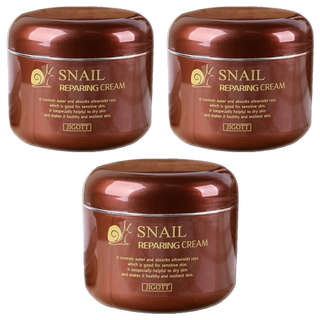 JIGOTT 蝸牛保濕修護面霜, 100g, 3罐