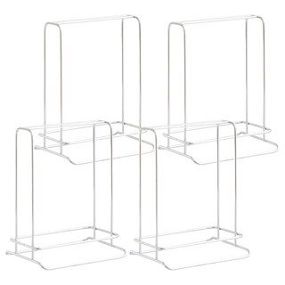 不鏽鋼衣架整理收納架, 4個, 銀色