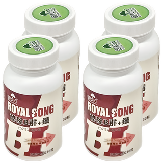 ROYAL SONG 御松田 酵母B群+鐵 500mg, 30顆, 15g, 4瓶