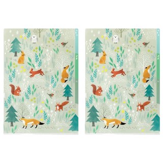 日本 MIDORI 3層資料夾 A4, 北歐動物(35571), 2個