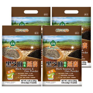 薌園黑芝麻糙米燕麥, 多榖多健康、營養好滋味, 富含膳食纖維並去除糖份, 28g, 10包, 4袋