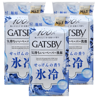 GATSBy 潔面濕紙巾 超值包 沁涼皂香, 3包