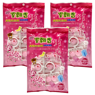 室翲香 香氛防蟲劑 增量版 玫瑰園, 225g, 3袋