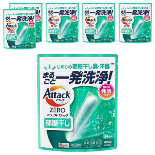 Attack ZERO 極效洗衣霸 室內晾乾 綠, 34支, 6袋