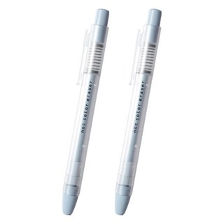 sun-star noc color eraser按壓出芯橡皮擦 雙層結構筆身 附筆夾, 藍綠色, 2支