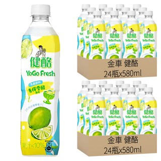 金車健酪 乳酸飲料 青檸雪酪 量販包 - 清爽乳酸風味 台灣在地檸檬原汁, 580ml, 48瓶