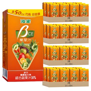 波蜜 果菜汁, 含β-胡蘿蔔素、維生素C和維生素E, 24入, 300ml, 96入