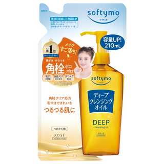 KOSE 高絲 SOFTYMO 絲芙蒂 深層潔顏卸粧油補充包 210ml 清潔、溫和卸妝 給您清爽水潤的肌膚, 1包