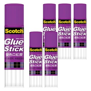 3M Scotch 變色口紅膠, 無毒膠條, 21g, 6支