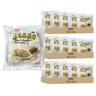 福義軒 黑芝麻脆餅 Set 5, 每包含20%黑芝麻, 320g, 15袋