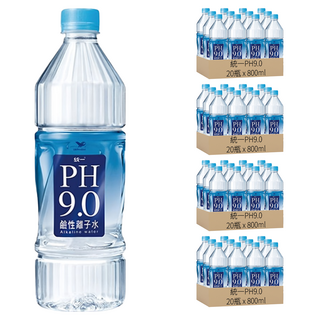 統一PH9.0 鹼性離子水, 800ml, 80瓶