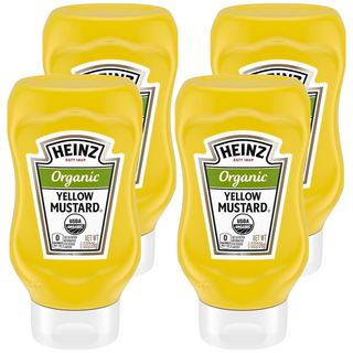 HEINZ 亨氏 有機黃芥末醬 226g 美式經典風味 無添加人工色素香料, 4瓶