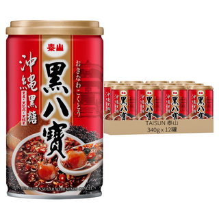 泰山 黑八寶, 沖繩黑糖, 黑糯米黑芝麻黑豆, 340g, 12罐