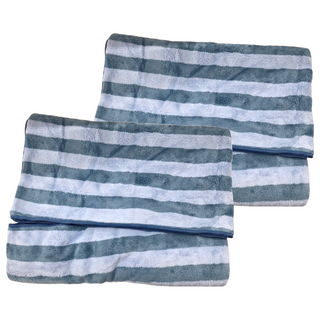 ONE&ONE 慶峯棉業 超吸水條紋雙色加大浴巾, 顏色隨機, 2條