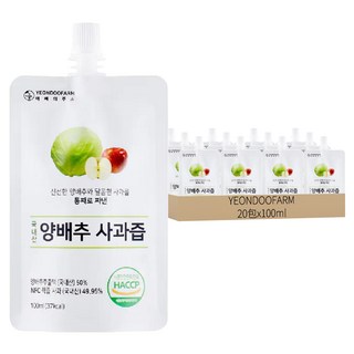 YEONDOOFARM 甘藍菜 + 蘋果汁, 100ml, 20包