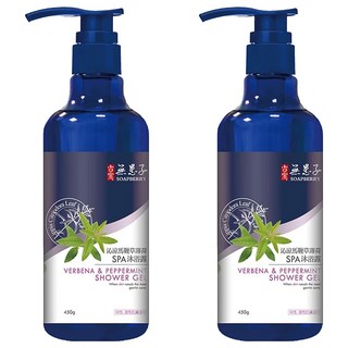 SOAPBERRY 古寶無患子 馬鞭草薄荷SPA沐浴露, 溫和不易刺激肌膚, 有機薄荷花水萃取, 450g, 2瓶