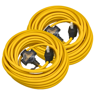 PowerWork 動力工廠 1對3座耐熱動力軟線 HVCTF 2.0mm² 耐熱阻燃線材, 12m, 黃色, 2條