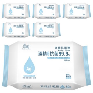 春風 酒精抗菌擦, 20張, 6包