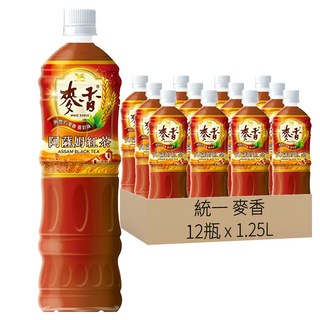 統一 麥香 阿薩姆紅茶, 花香甜美, 大麥香味, 茶香交織, 口感豐富, 12瓶, 1.25L