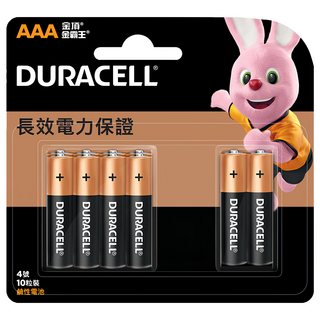 DURACELL 金頂 台灣公司貨 鹼性AAA電池4號, 1組, 10個裝