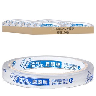 DEER BRAND 鹿頭牌 PP3Q 極亮透 OPP 超透明膠帶 12mm x 40Y x 12入, 透明, 24個