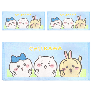Chiikawa 吉伊卡哇 卡哇毛巾 34x76cm 台灣製 100%棉, 混合顏色, 3條, 1入