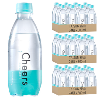 泰山 CHEERS 氣泡水，無糖無熱量，綿密氣泡，清爽解膩, 300ml, 72瓶