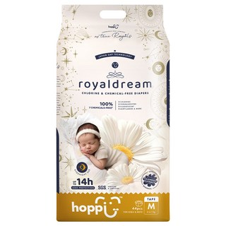 hoppi 皇家系列 嬰兒黏貼型尿布 6~11kg, M, 44片