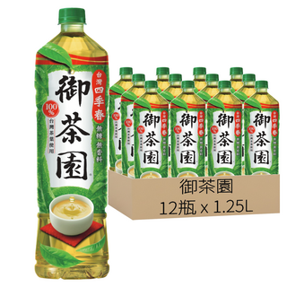 御茶園 台灣四季春 無糖, 1.25L, 12瓶