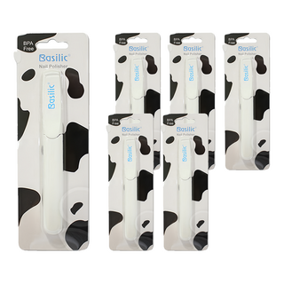 Basilic 貝喜力克 指甲拋光棒 附蓋 美甲晶亮拋光修整銼刀, 6件