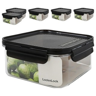Locknlock 樂扣樂扣 Bisfree Modular 積木晶透保鮮盒 正方形, 3組, 2個容器及相配的蓋子