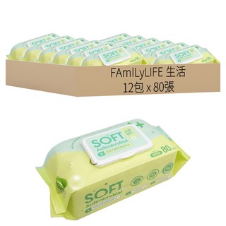 FAmILyLIFE 生活 特厚抗菌超柔細濕巾 家庭號, 1入, 12包