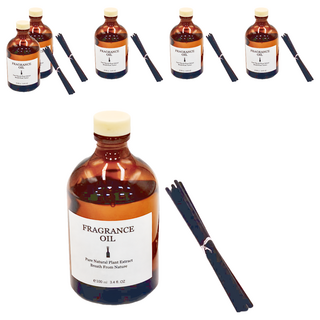 FRAGRANCE 法式精油茶色擴香瓶 室內香氛, 100ml, 6件, 威斯汀白茶