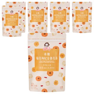 Medolly 蜜思朵 冰糖菊花枸杞金盞花茶 6袋組 (共90顆) - 草本金三角 亮澄清透 輕甜療癒, 15顆, 17g, 6袋