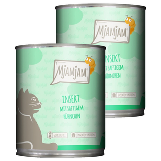 MjAMjAM 魔力喵 主食罐 9號 貓飼料, 麵包蟲+雞肉, 2個, 800g