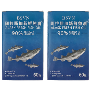 BSVN 貝夏瓦娜 阿拉斯加新鮮魚油 軟膠囊, 60顆, 2盒