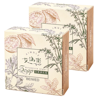 BEIWED 貝薇美學 艾草淨化皂, 甜橙微香, 手工皂, 110g, 2個