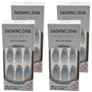 Dashing Diva 璀燦美甲片 4入-快速美甲 輕鬆打造時尚造型, 藍色貝殼, 4盒
