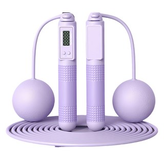 MICHAEL FITNESS 麥克健身 智能跳繩兩用款, 帶計數器, 360度旋轉, 人體工學設計, 繩長自由調節, 紫色, 1組, 12 x 7.2 x 19.9