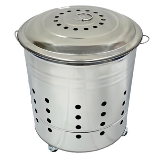 J.L. 大(尺3) 不銹鋼快速燃燒金爐, 附蓋, 360度滾輪, 台灣製, 1個