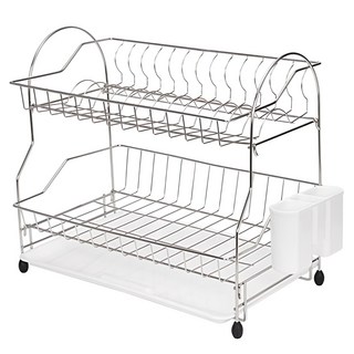 comet Kitchen 雙層不鏽鋼餐具瀝水架 42.5 x 26.5 x 38cm, 2層, 白色, 1個