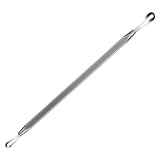 Credo 不鏽鋼雙圓頭專業用擠痘棒 超圓滑棒頭, 銀色, 1支