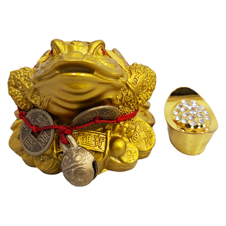 咬錢仿銅金蟾蜍擺飾, 1個